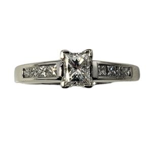 Vintage 14K White Gold Princess Cut Diamond Engagement Ring Size 5.75 #13013